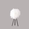 Black and White Faux Feather Tripod Table Lamp