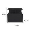 14" Black Wood Floating Nightstand – Modern Wall‑Mounted Drawer & Shelf Storage