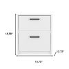 19" White Wood Nightstand – Modern Two‑Drawer Bedside Storage Accent