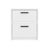 19" White Wood Nightstand – Modern Two‑Drawer Bedside Storage Accent