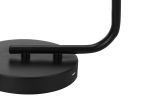 Black Metal Round Arched USB Table Lamp With Clear Drum Shade