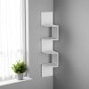 52" White Wood Wall‑Mounted Corner Shelf – Modern Space‑Saving Display Unit