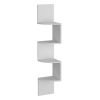 52" White Wood Wall‑Mounted Corner Shelf – Modern Space‑Saving Display Unit