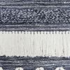 Denim Blue Geometric Macrame Fringe Wall Tapestry