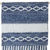 Denim Blue Geometric Macrame Fringe Wall Tapestry
