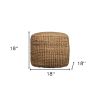 Natural Jute Blend Cube Pouf Ottoman