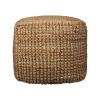 Natural Jute Blend Cube Pouf Ottoman