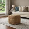 Natural Jute Blend Cube Pouf Ottoman