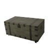 Reclaimed Wood Trunk Coffee Table – Distressed Brown Storage Accent on Wheels