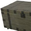 Reclaimed Wood Trunk Coffee Table – Distressed Brown Storage Accent on Wheels