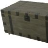 Reclaimed Wood Trunk Coffee Table – Distressed Brown Storage Accent on Wheels