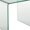 21" Clear Tempered Glass End Table – Modern Rounded‑Edge U‑Shaped Accent