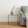21" Clear Tempered Glass End Table – Modern Rounded‑Edge U‑Shaped Accent