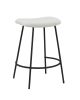 Set of Two 26" White and Black Fabric and Metal Backless Counter Height Bar Chairs