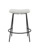 Set of Two 26" White and Black Fabric and Metal Backless Counter Height Bar Chairs