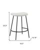 Set of Two 26" White and Black Fabric and Metal Backless Counter Height Bar Chairs