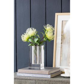 8" Clear Square Glass Table Vase – Modern Minimalist Accent