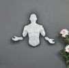 6" x 4" White Resin Bursting Man Hanging Dimensional Sculpture