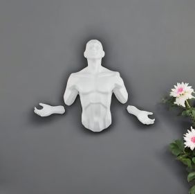 6" x 4" White Resin Bursting Man Hanging Dimensional Sculpture