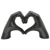 4" Black Resin Heart Hands Tabletop Sculpture – Modern Symbol of Connection & Love