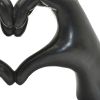 4" Black Resin Heart Hands Tabletop Sculpture – Modern Symbol of Connection & Love