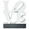 4" White and Black Resin LOVE Tabletop Sculpture – Modern Sentimental Text Art