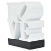 4" White and Black Resin LOVE Tabletop Sculpture – Modern Sentimental Text Art