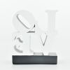 4" White and Black Resin LOVE Tabletop Sculpture – Modern Sentimental Text Art