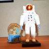 6" White Resin USA Astronaut Tabletop Sculpture – Modern Space Exploration Accent