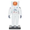 6" White Resin USA Astronaut Tabletop Sculpture – Modern Space Exploration Accent