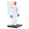 6" White Resin USA Astronaut Tabletop Sculpture – Modern Space Exploration Accent