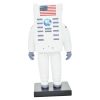 6" White Resin USA Astronaut Tabletop Sculpture – Modern Space Exploration Accent
