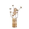 Silver and Rose Gold Metal & Acrylic Flowers Bedside Lamp – Glam Floral Accent