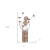 Silver and Rose Gold Metal & Acrylic Flowers Bedside Lamp – Glam Floral Accent
