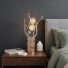 Silver and Rose Gold Metal & Acrylic Flowers Bedside Lamp – Glam Floral Accent