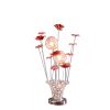 Silver and Clear Metal & Faux Crystal Red Roses Bedside Lamp – Glam Floral Accent