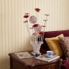 Silver and Clear Metal & Faux Crystal Red Roses Bedside Lamp – Glam Floral Accent