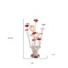 Silver and Clear Metal & Faux Crystal Red Roses Bedside Lamp – Glam Floral Accent