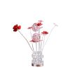 Silver and Clear Metal & Faux Crystal Geometric Roses Bedside Lamp – Glam Floral Accent