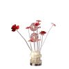 Silver and Clear Metal & Faux Crystal Geometric Roses Bedside Lamp – Glam Floral Accent