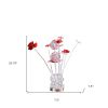 Silver and Clear Metal & Faux Crystal Geometric Roses Bedside Lamp – Glam Floral Accent