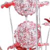 Silver and Clear Metal & Faux Crystal Geometric Roses Bedside Lamp – Glam Floral Accent