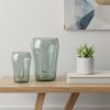 Light Green Glass Abstract Face Vases – Set of Two