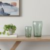 Light Green Glass Abstract Face Vases – Set of Two