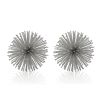 Set of Two Silver Iron Decorative Spiky Sphere Tabletop Sculpture