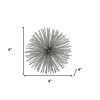 Set of Two Silver Iron Decorative Spiky Sphere Tabletop Sculpture