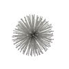 Set of Two Silver Iron Decorative Spiky Sphere Tabletop Sculpture