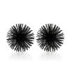 Set of Two Black Iron Decorative Spiky Sphere Tabletop Sculpture