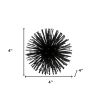 Set of Two Black Iron Decorative Spiky Sphere Tabletop Sculpture