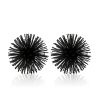 Set of Two Black Iron Decorative Spiky Sphere Tabletop Sculpture